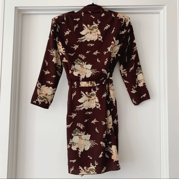Aritzia Wilfred Burgundy Floral Dress - Size 2 - Picture 3 of 12